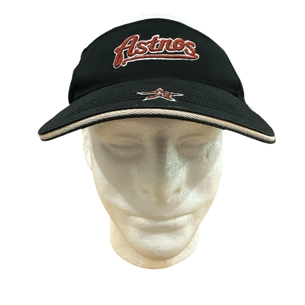 Y2K VNTG Puma Houston Astros Black Embroidered Star Logo MLB Merch Visor